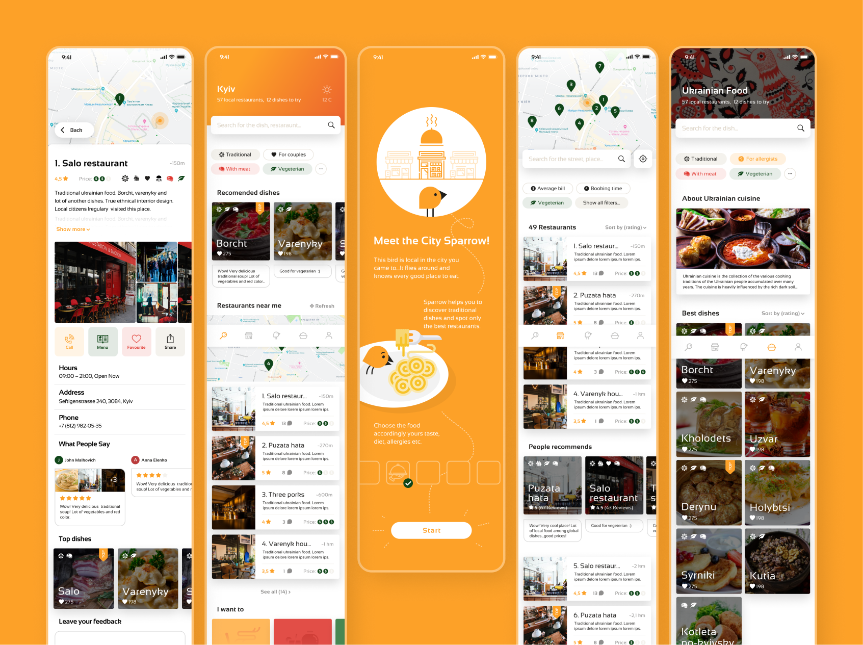 Food app design