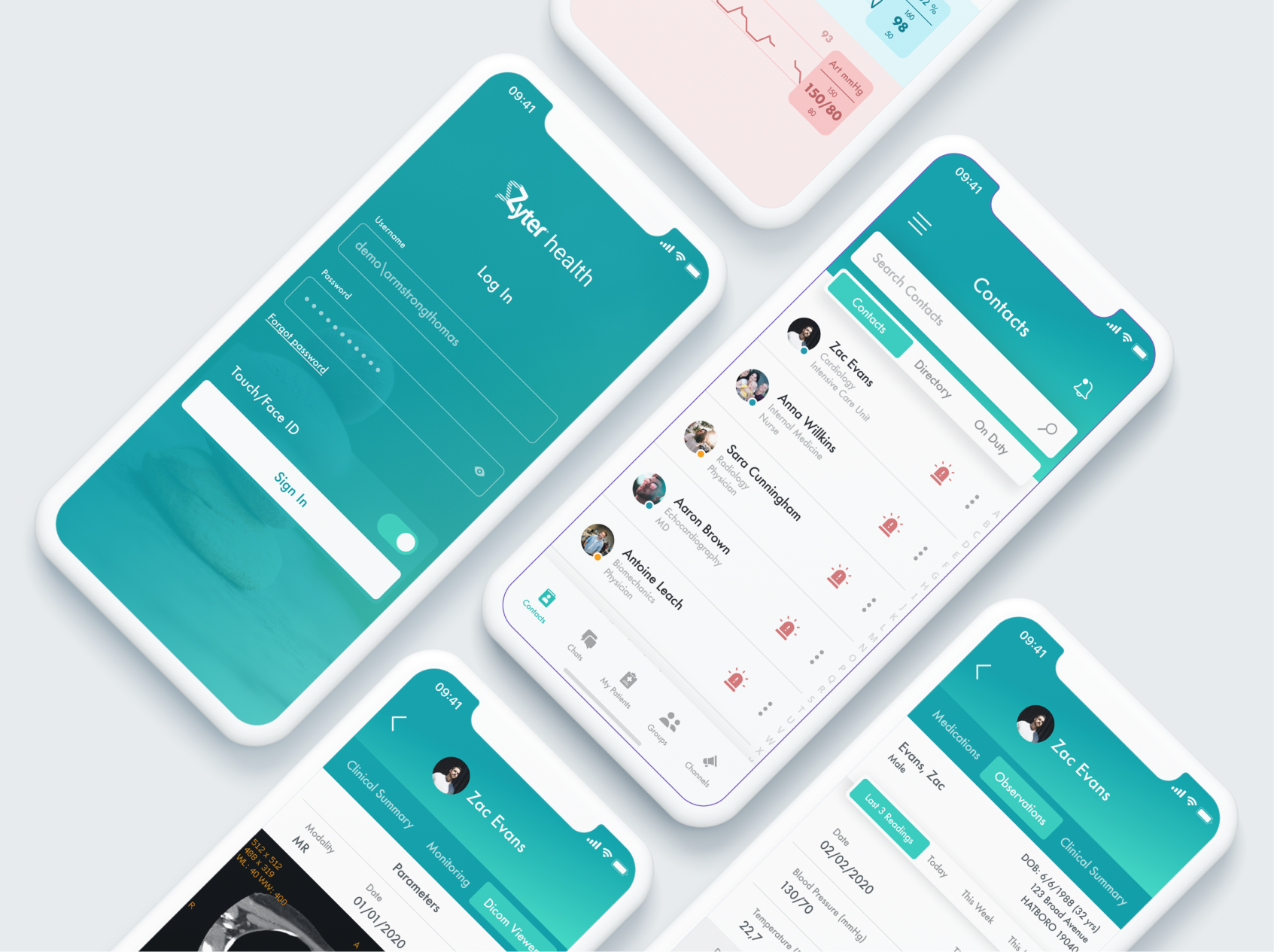 Health monitoring app design